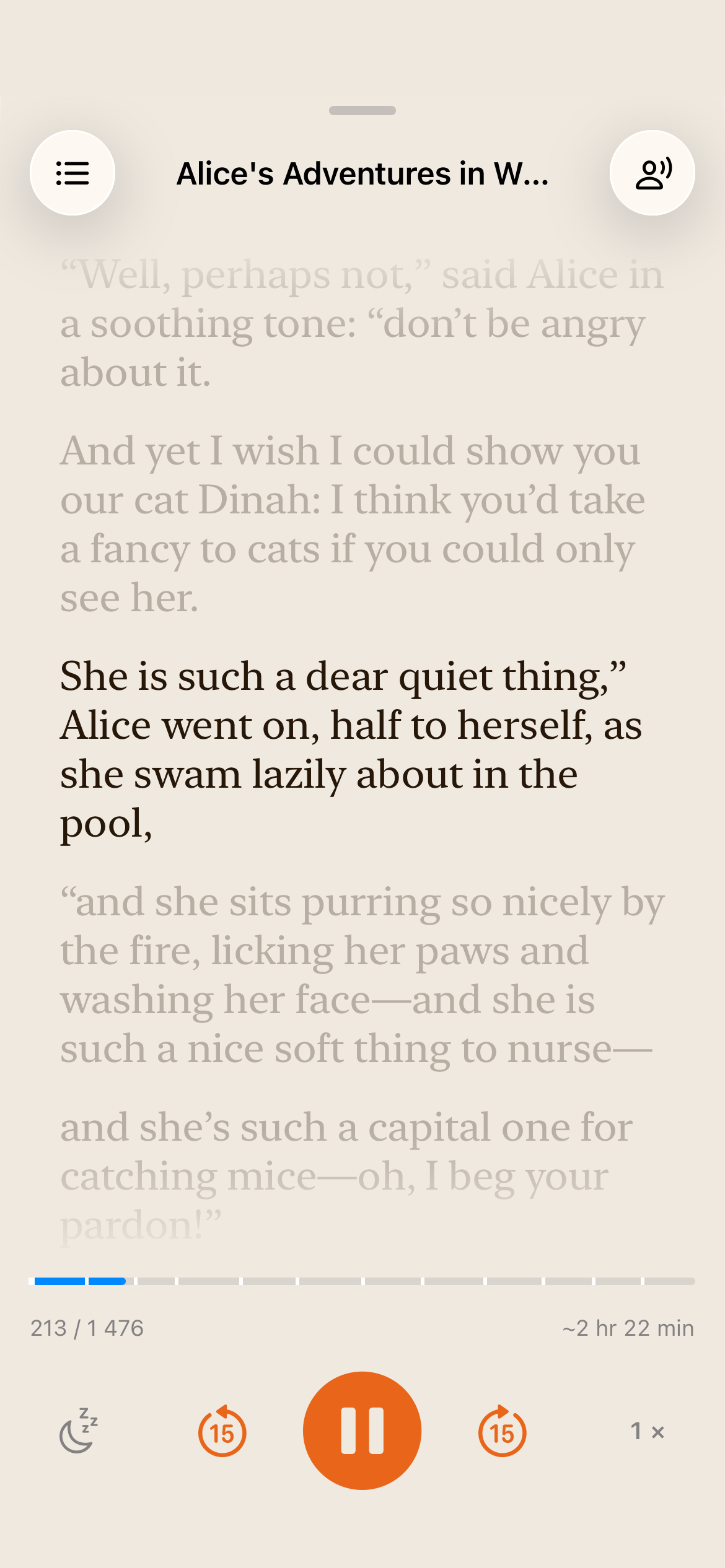Now-playing player with read-along text